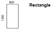 Fixed Height - 725mm - 1800 x 800 Rectangle